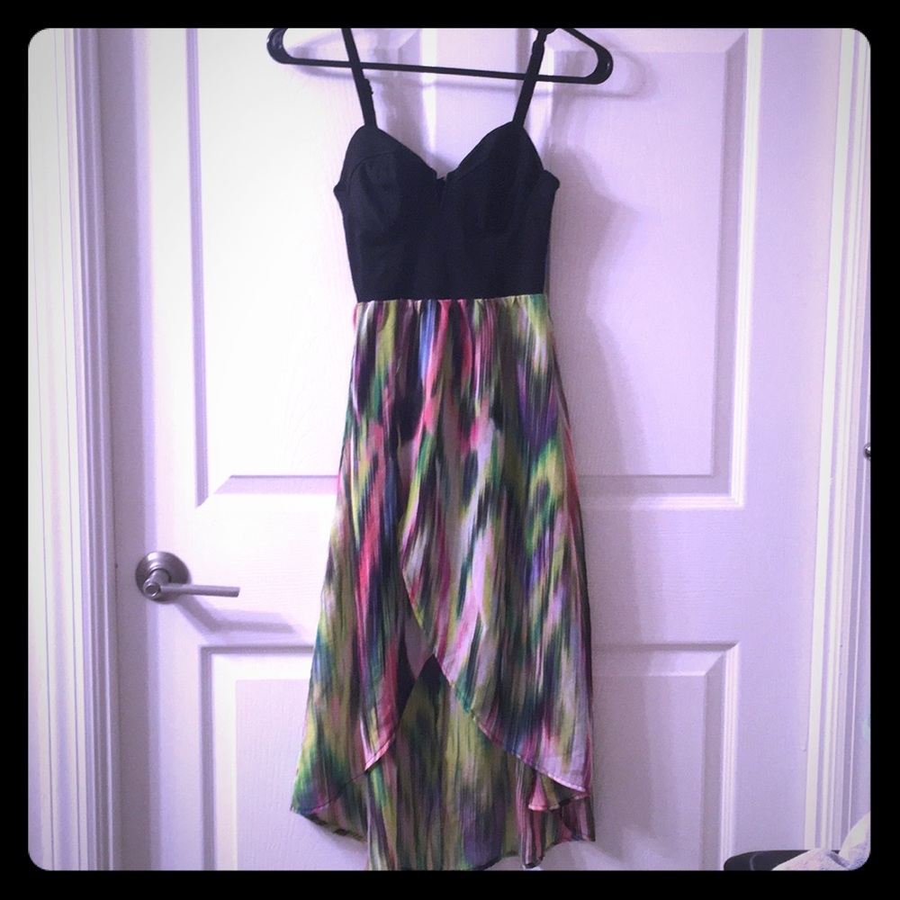 XS Bodycon Dress, High/Low colorful bottom